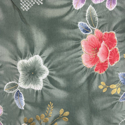 Tropical Floral Cotton Blend: 2 yds