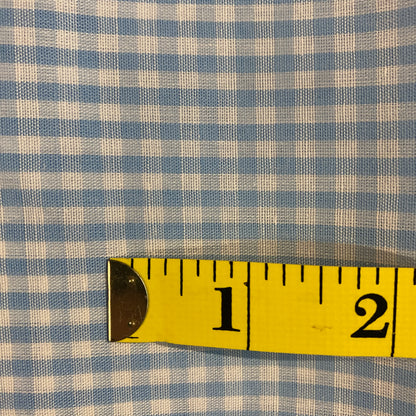 Blue Gingham Cotton Blend: 2 yds