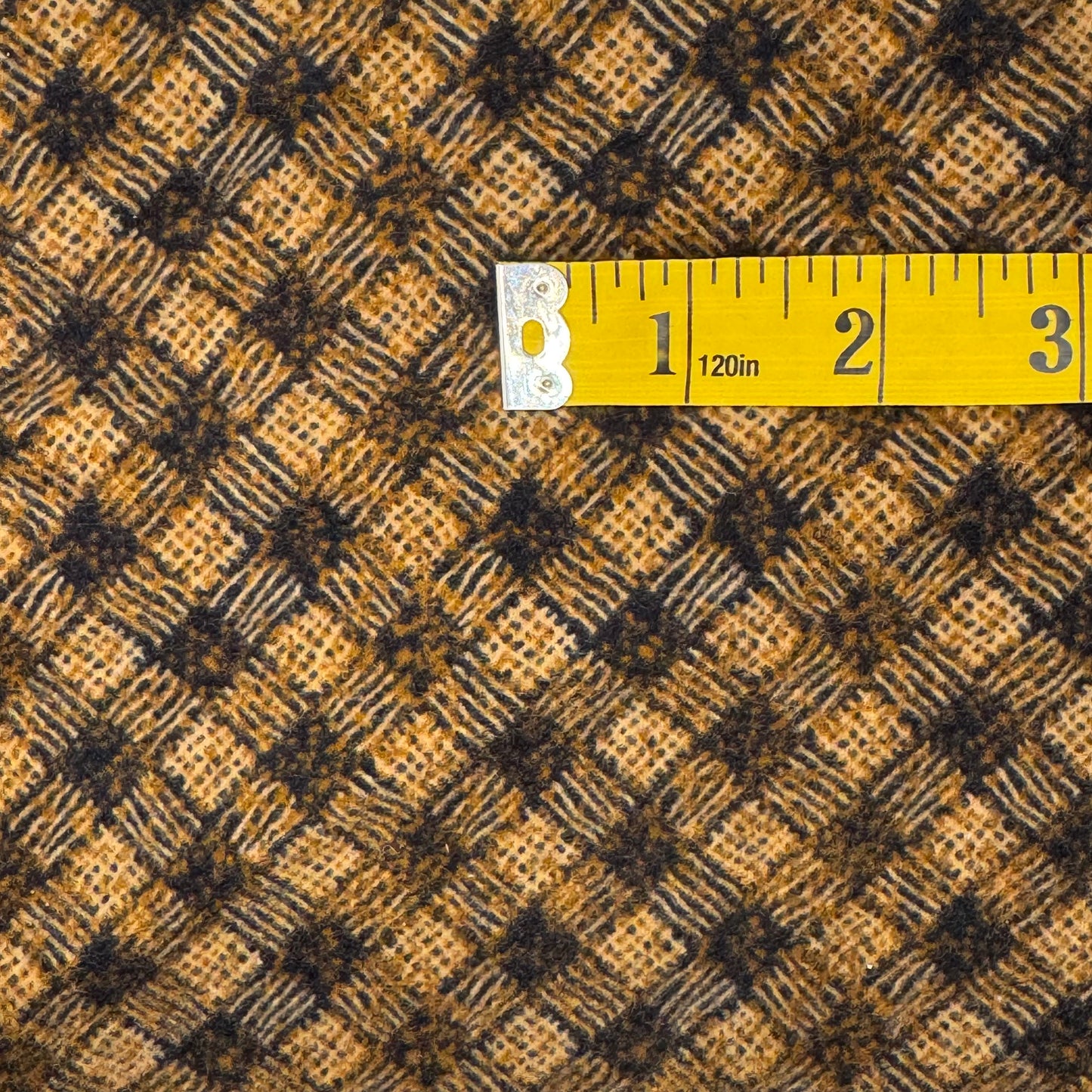 Brown & Tan Crosshatch Flannel: 1.5 yds