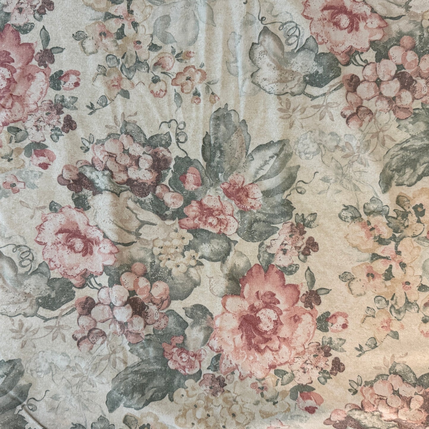 Faded Floral Cotton Blend Home Decor: 6 yds