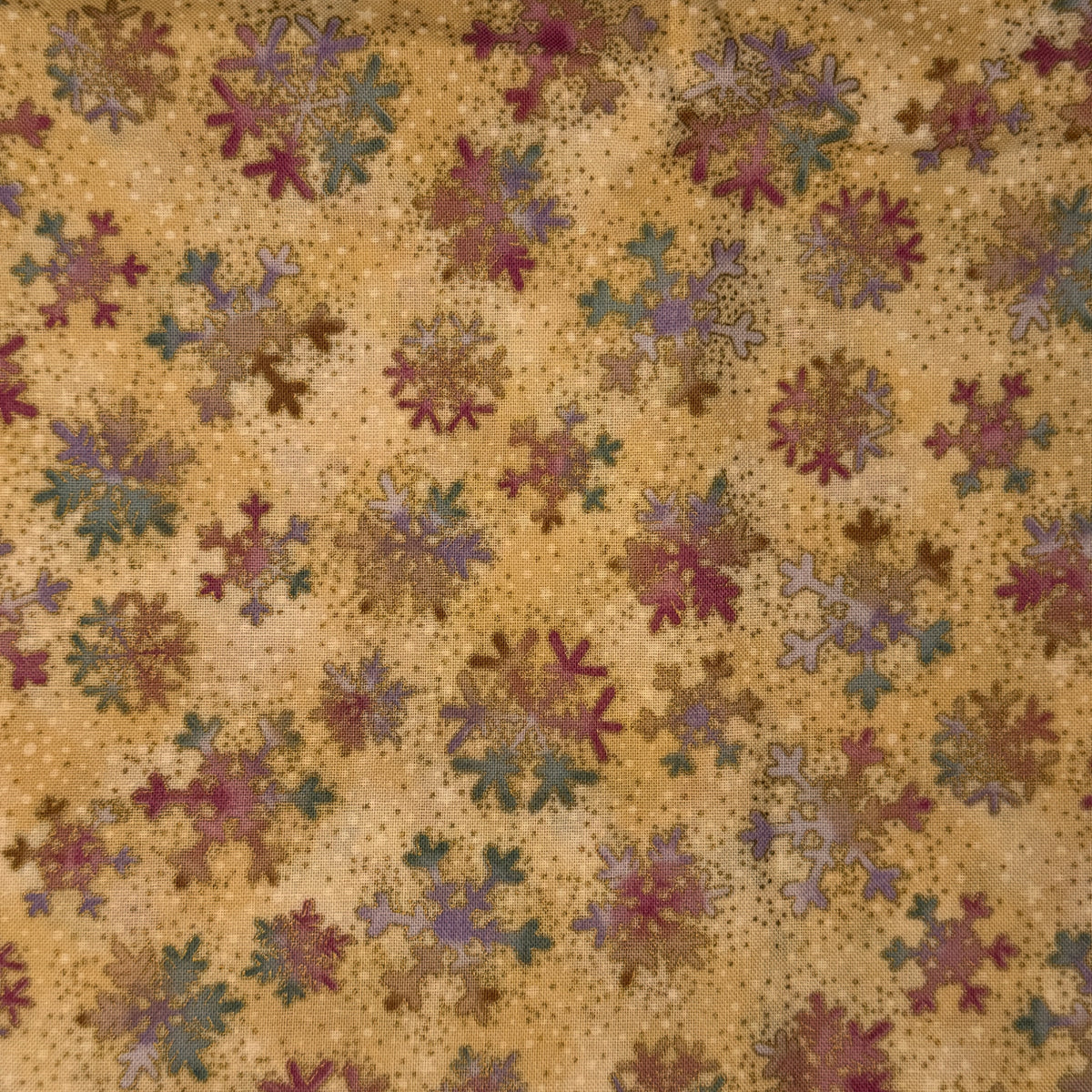 Multi Color Snowflakes Cotton: 1 yd