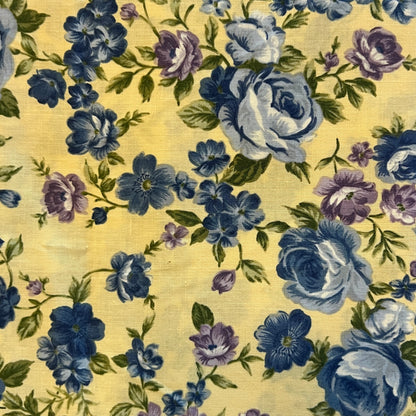 Blue & Purple Floral Cotton: 2.75 yds