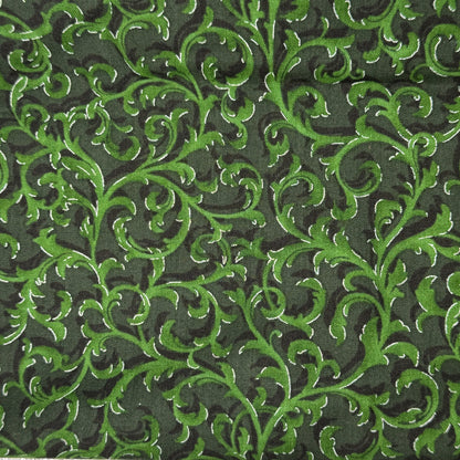 Green Fancy Vines Cotton: 1 yd