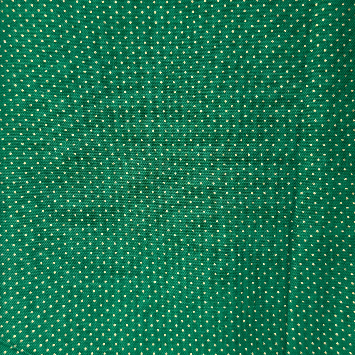 Dark Green With Metallic Gold Micro Dots Cotton: 3 yds