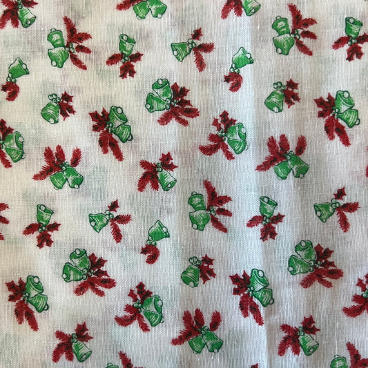 Green Bells & Bows Cotton: 2 yds