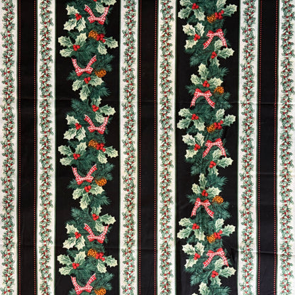 Striped Holiday Greens Cotton: 1.75 yds