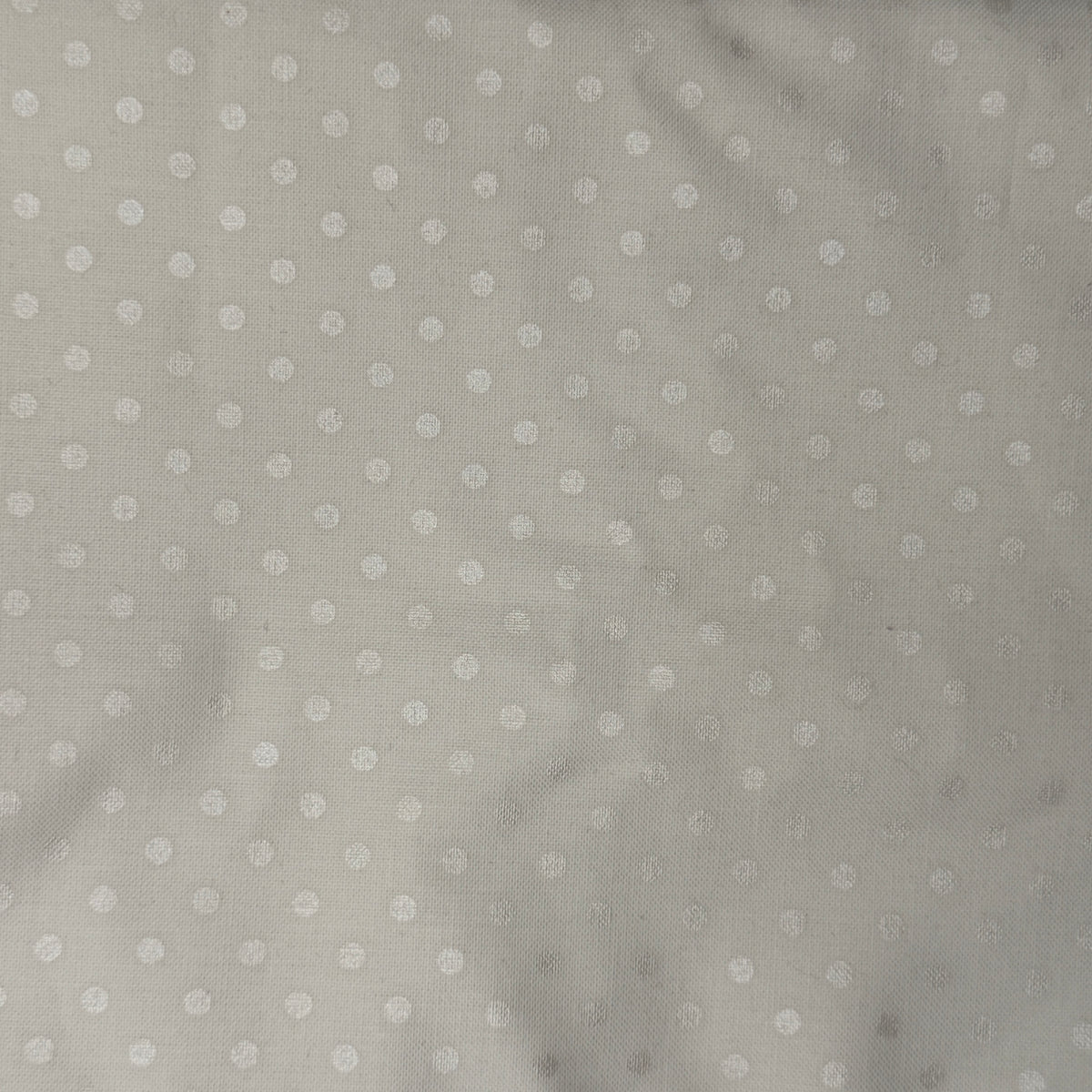White With Subtle Polka Dots Cotton: 2.5 yds