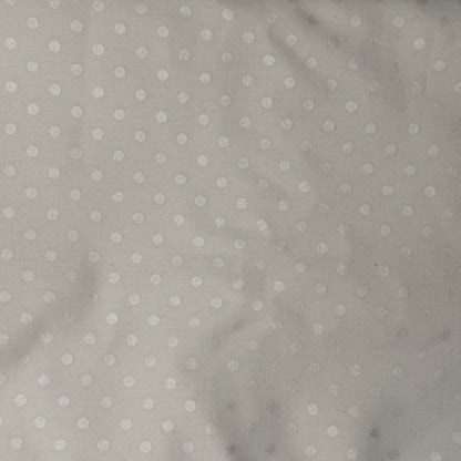 White With Subtle Polka Dots Cotton: 2.5 yds