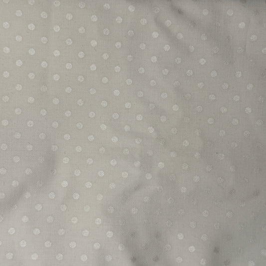 White With Subtle Polka Dots Cotton: 2.5 yds