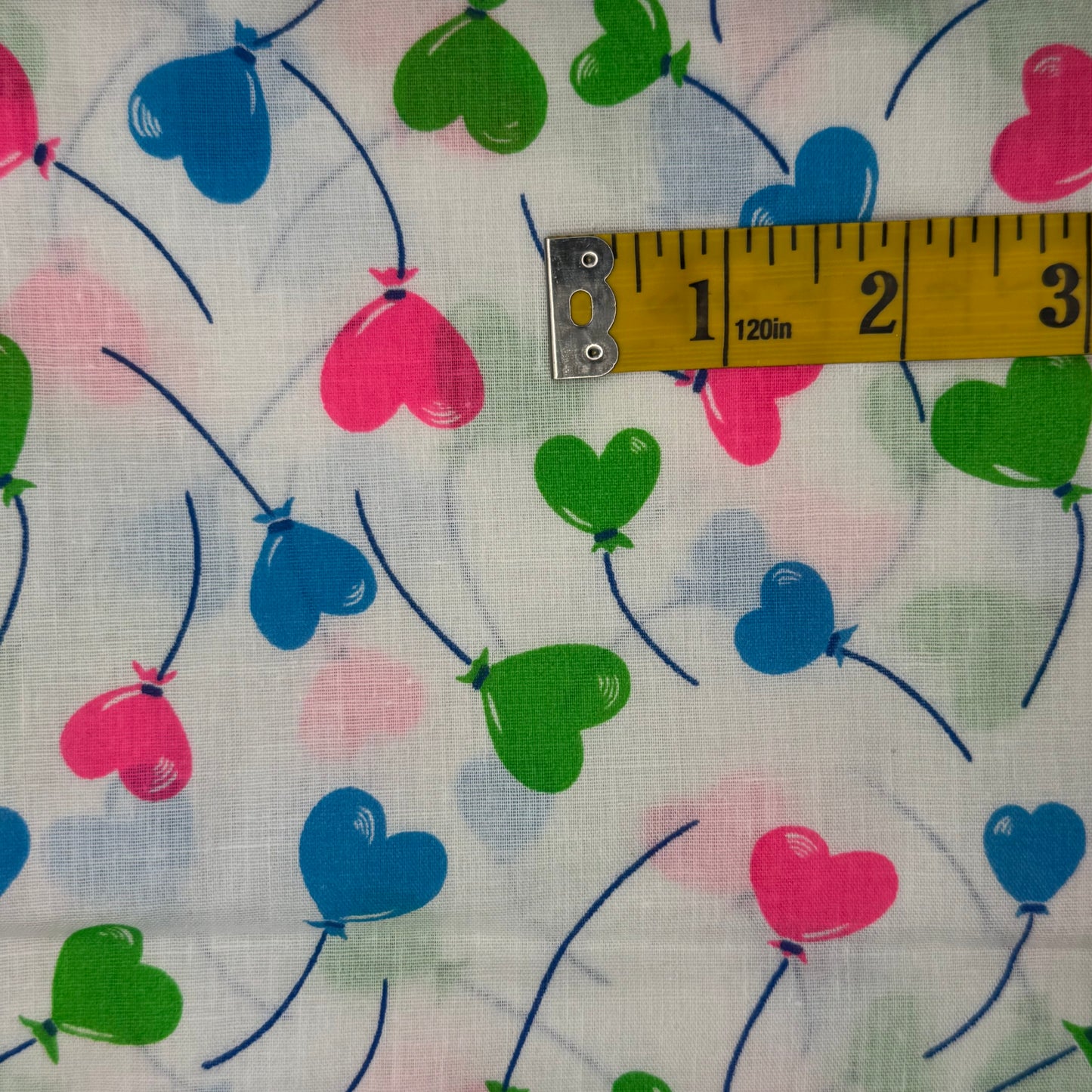Heart Balloons Cotton Blend: 2 yds
