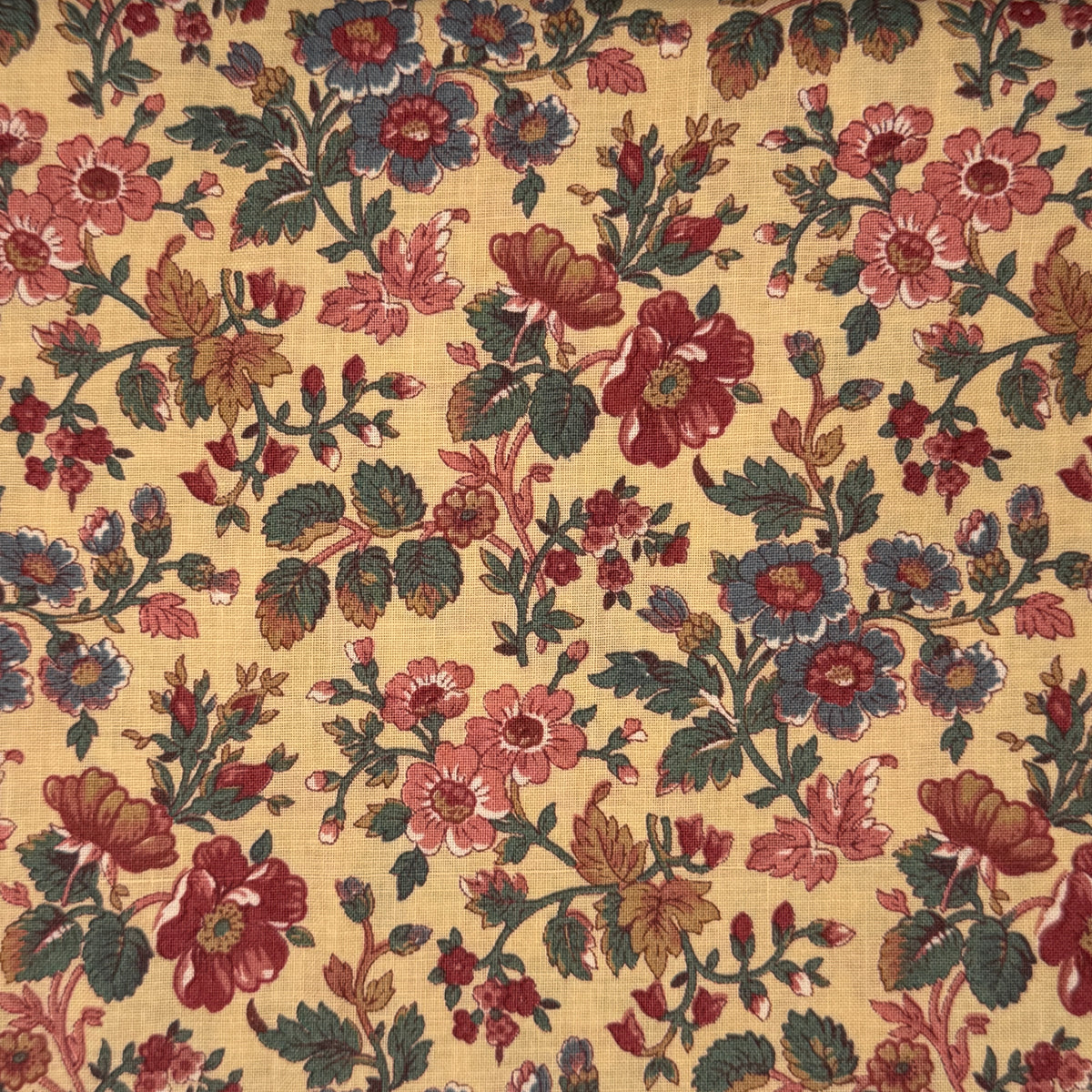 Red, Pink & Blue Floral Cotton: 2 yds