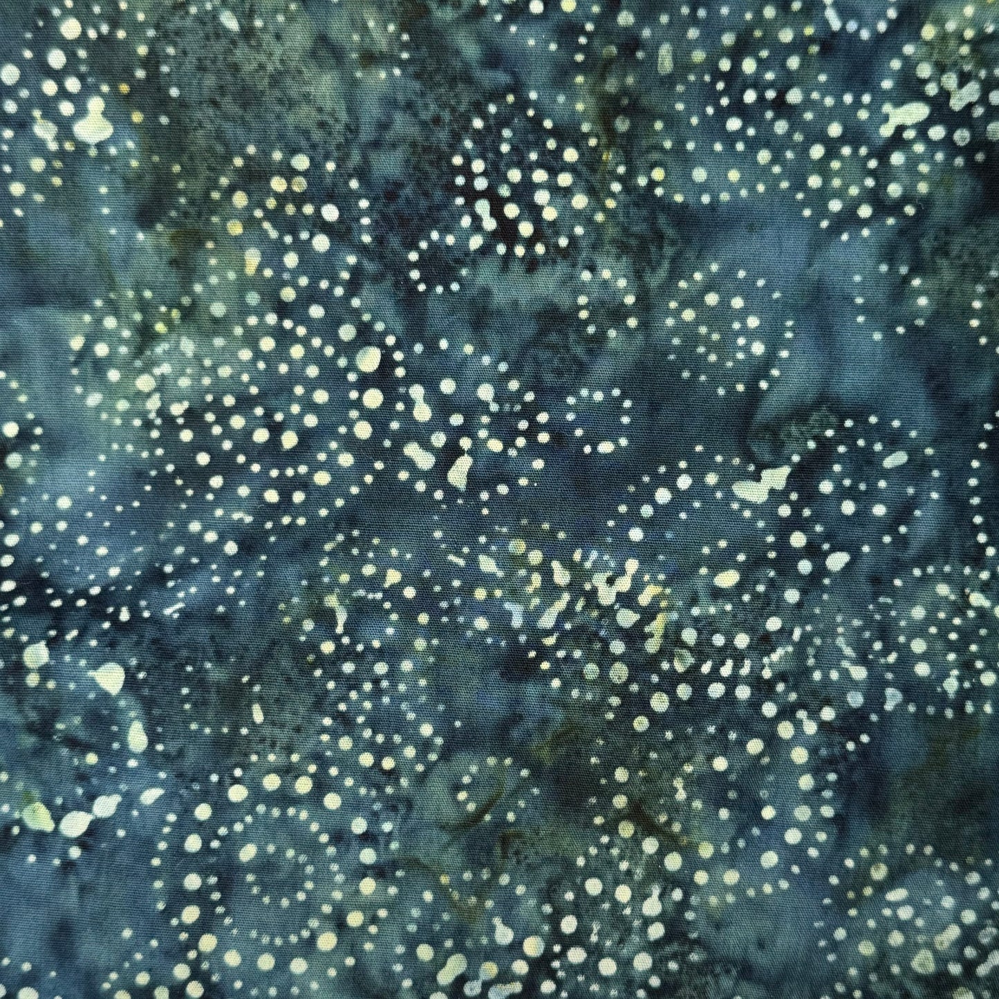Blue & Green Dots Batik Cotton: 3 yds