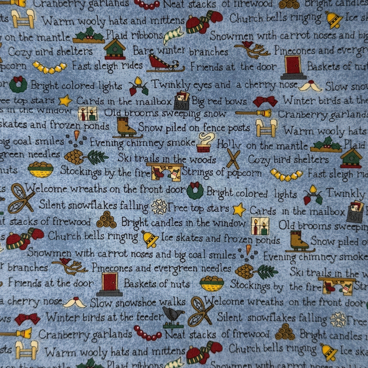 Christmas Note Cotton: 1 yd