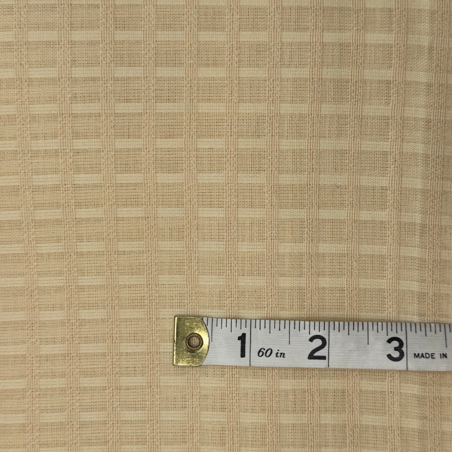 Sheer Ivory Woven Windowpane Check Cotton Blend: 1.5 yds