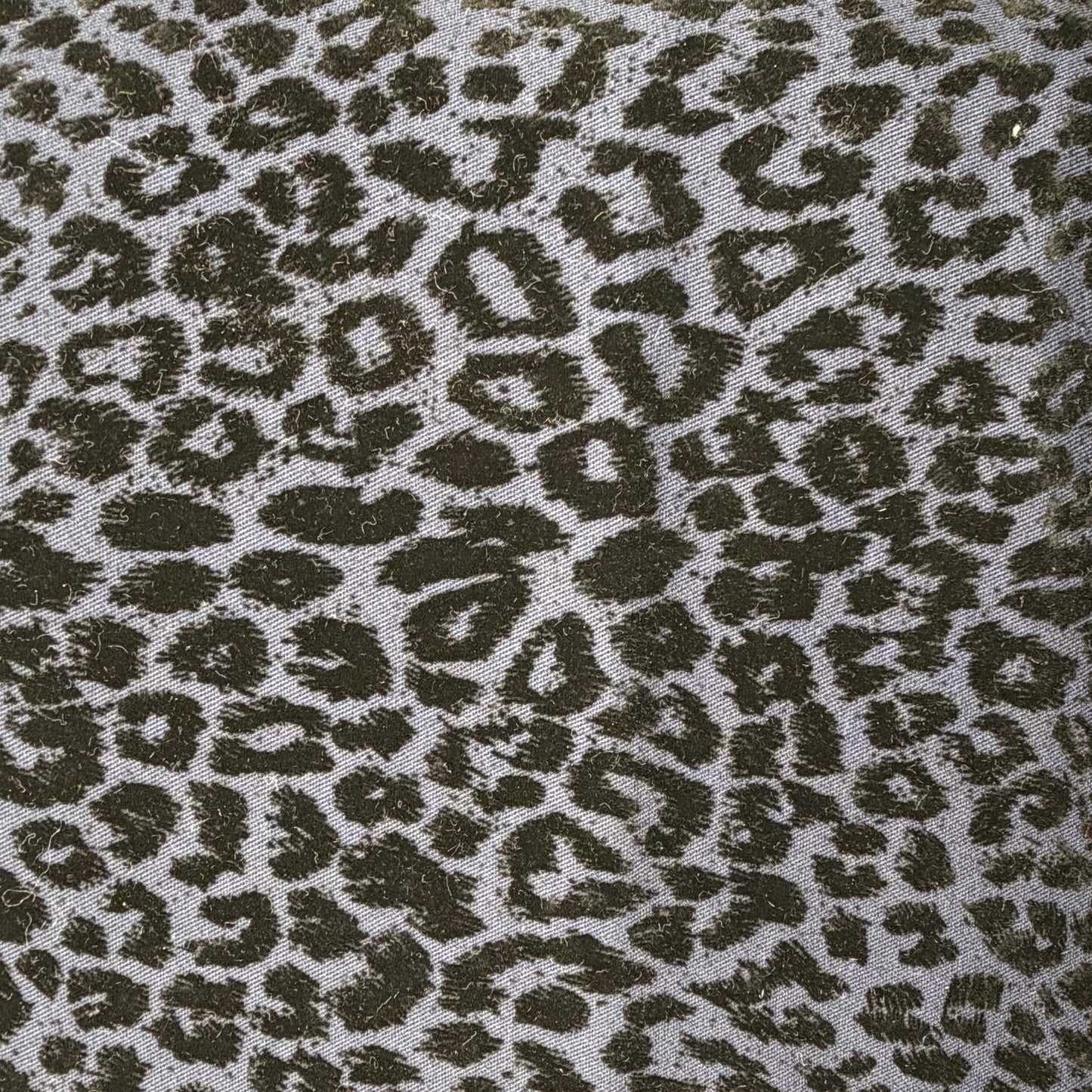 Navy Poly Cotton With Embroidered Velvet Animal Print Home Decor: 3 yds