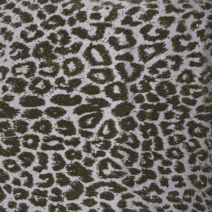 Navy Poly Cotton With Embroidered Velvet Animal Print Home Decor: 3 yds