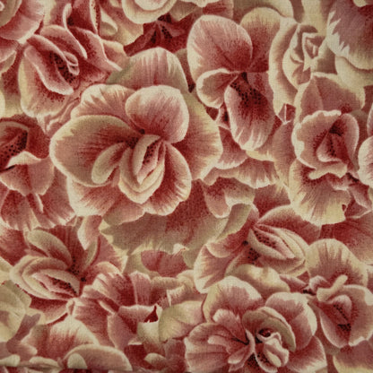 Pink & Cream Floral Cotton: 1 yd
