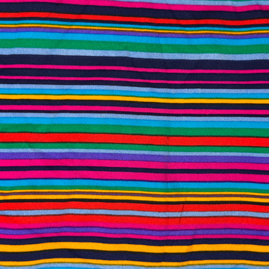 Multicolor Stripe Print 4-Way Stretch Knit Spandex: 1 yd