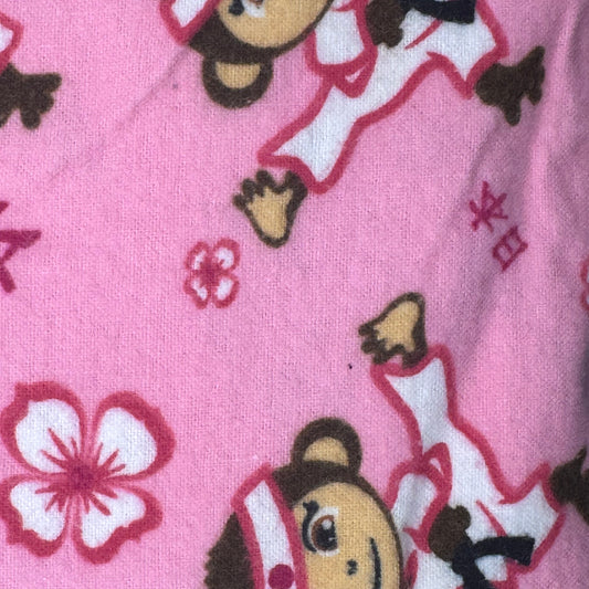Pink Monkey Novelty Print Cotton Flannel: 4.5 yds