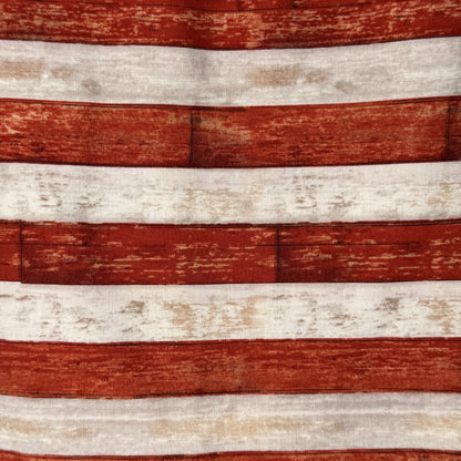 Red & White Clapboard Stripes Cotton: 1.25 yds