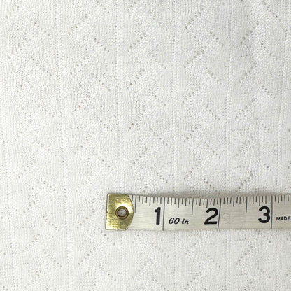 Sheer White Pointelle Stripe Weave Poly: 2 yds