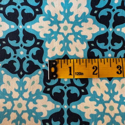 Blue Mosaic Cotton: 1 yd