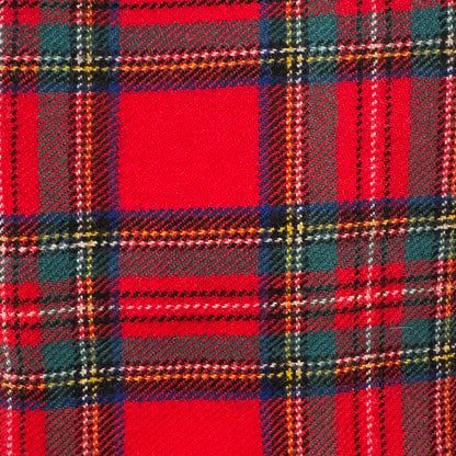 Red, Green & Blue Plaid Wool Blend: 1 yd