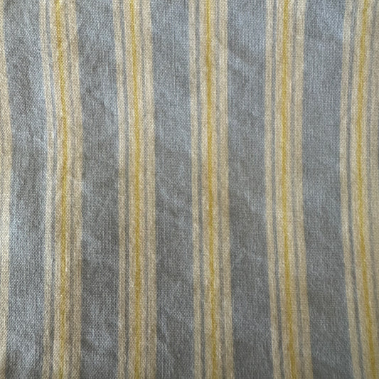 Faded Blue & Cream Stripes Cotton: 1 yd