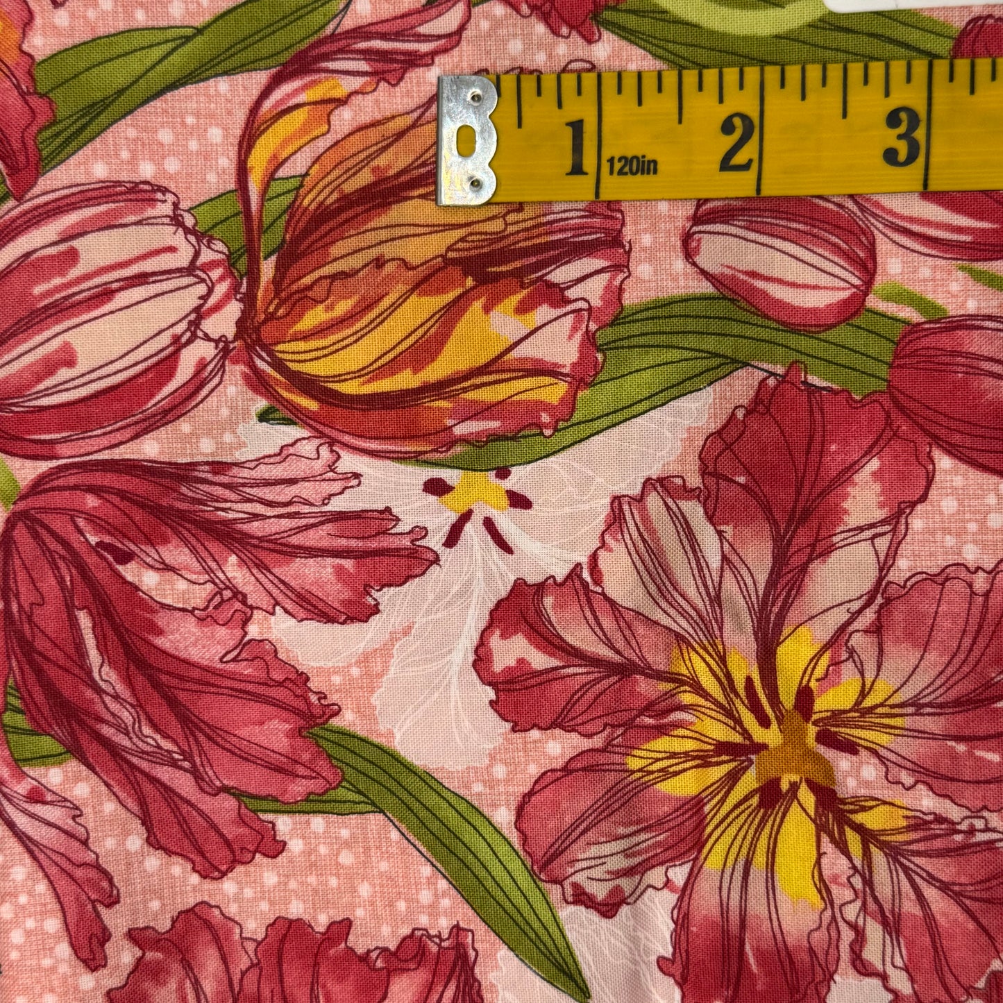 Pink Tulip Tango Cotton: 1 yd