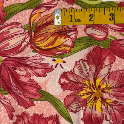 Pink Tulip Tango Cotton: 1 yd