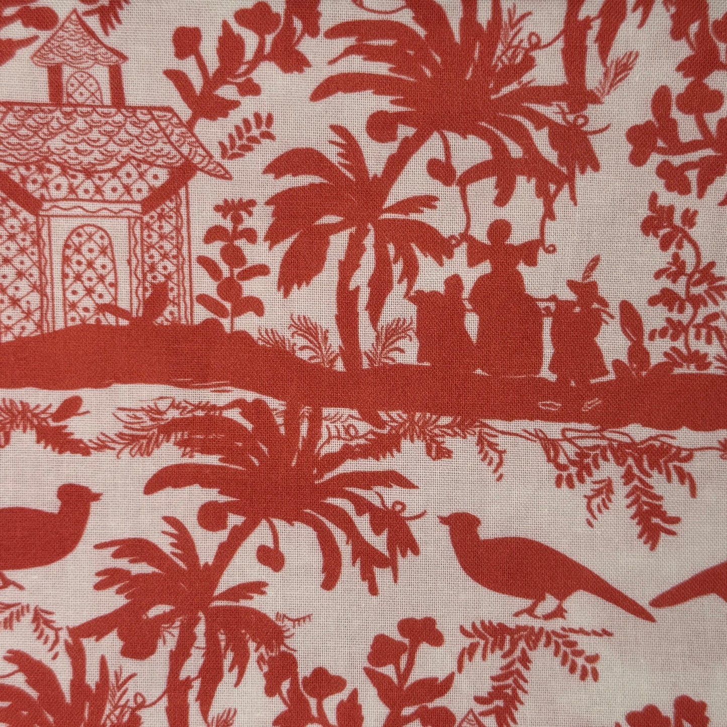 Salmon Tropical Floral Cotton: 2 yds