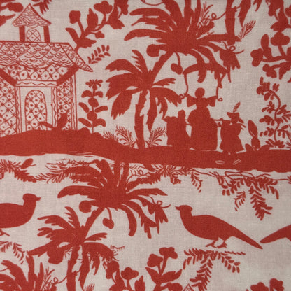 Salmon Tropical Floral Cotton: 2 yds