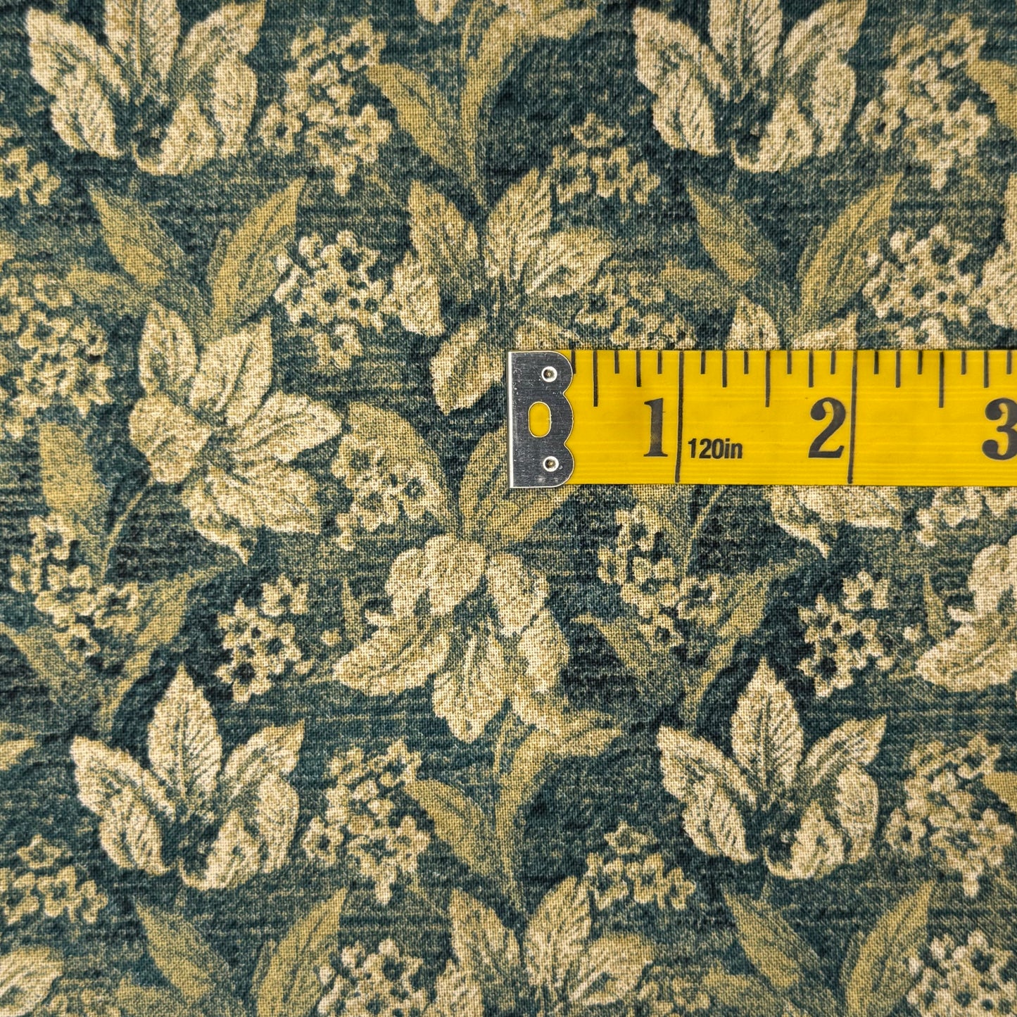 Green & Cream Floral Cotton: 2.5 yds