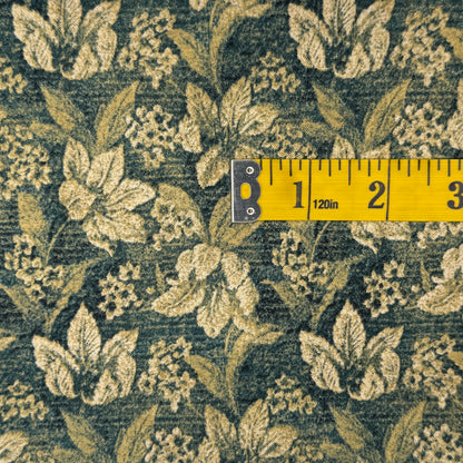 Green & Cream Floral Cotton: 2.5 yds