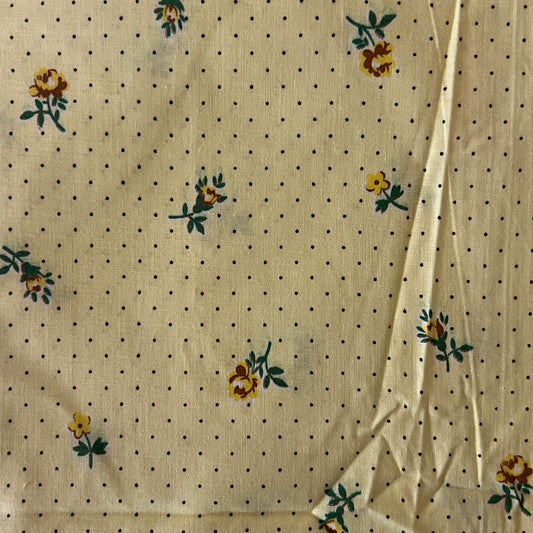 Vintage Yellow Floral Cotton: 1 yd