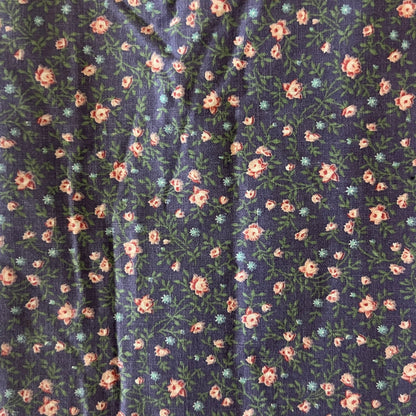 Purple With Pink Floral Cotton: 1 yd