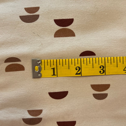 Tan Half Circles Stretch Jersey: 1 yd
