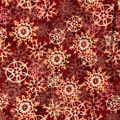 Red With White Snowflakes Cotton Blend: 4 yds