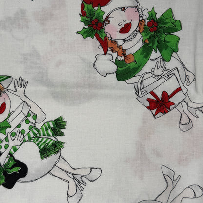 Snowball Ladies on White Background Cotton: 1 yd