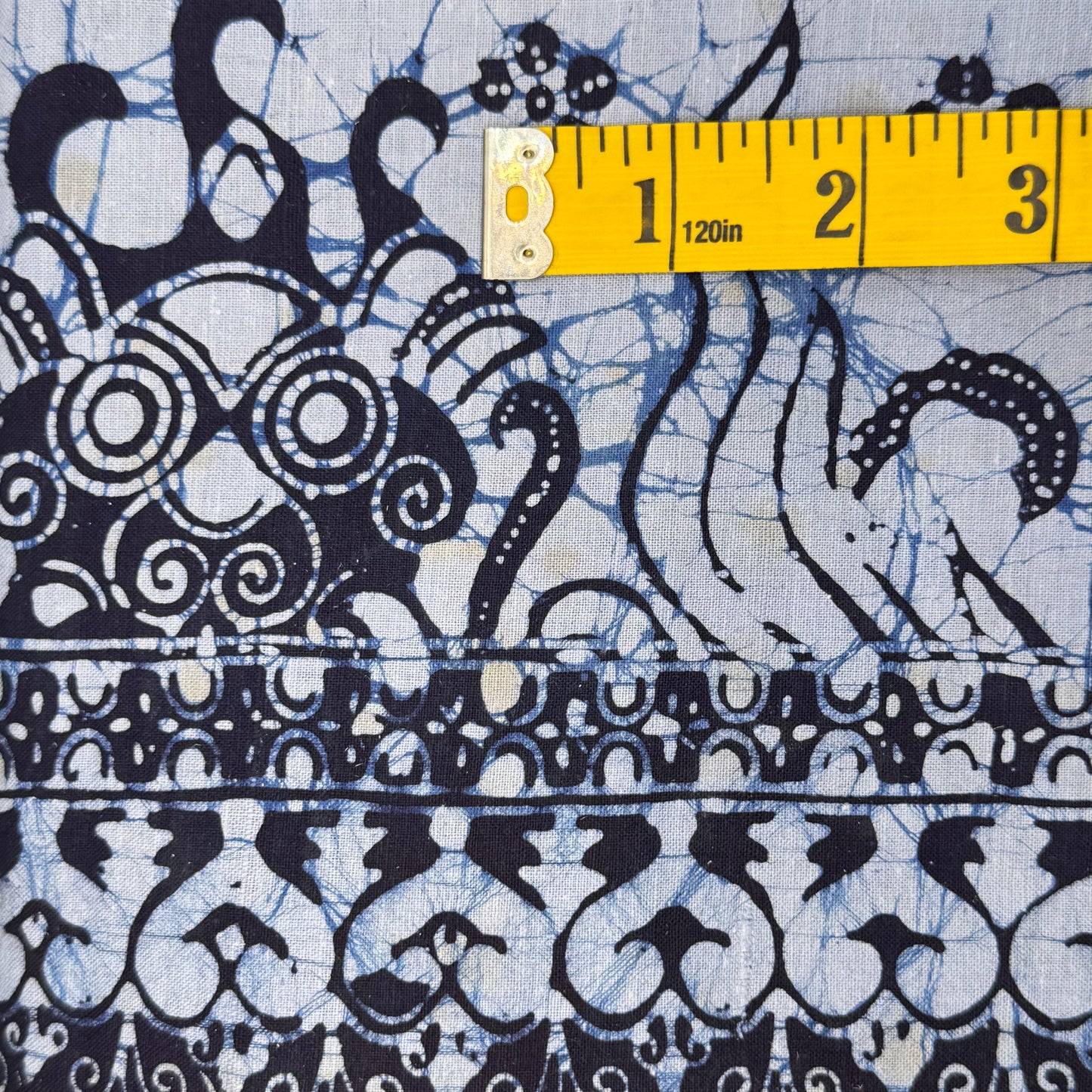 Two-Tone Blue Batik Cotton: 2 yds