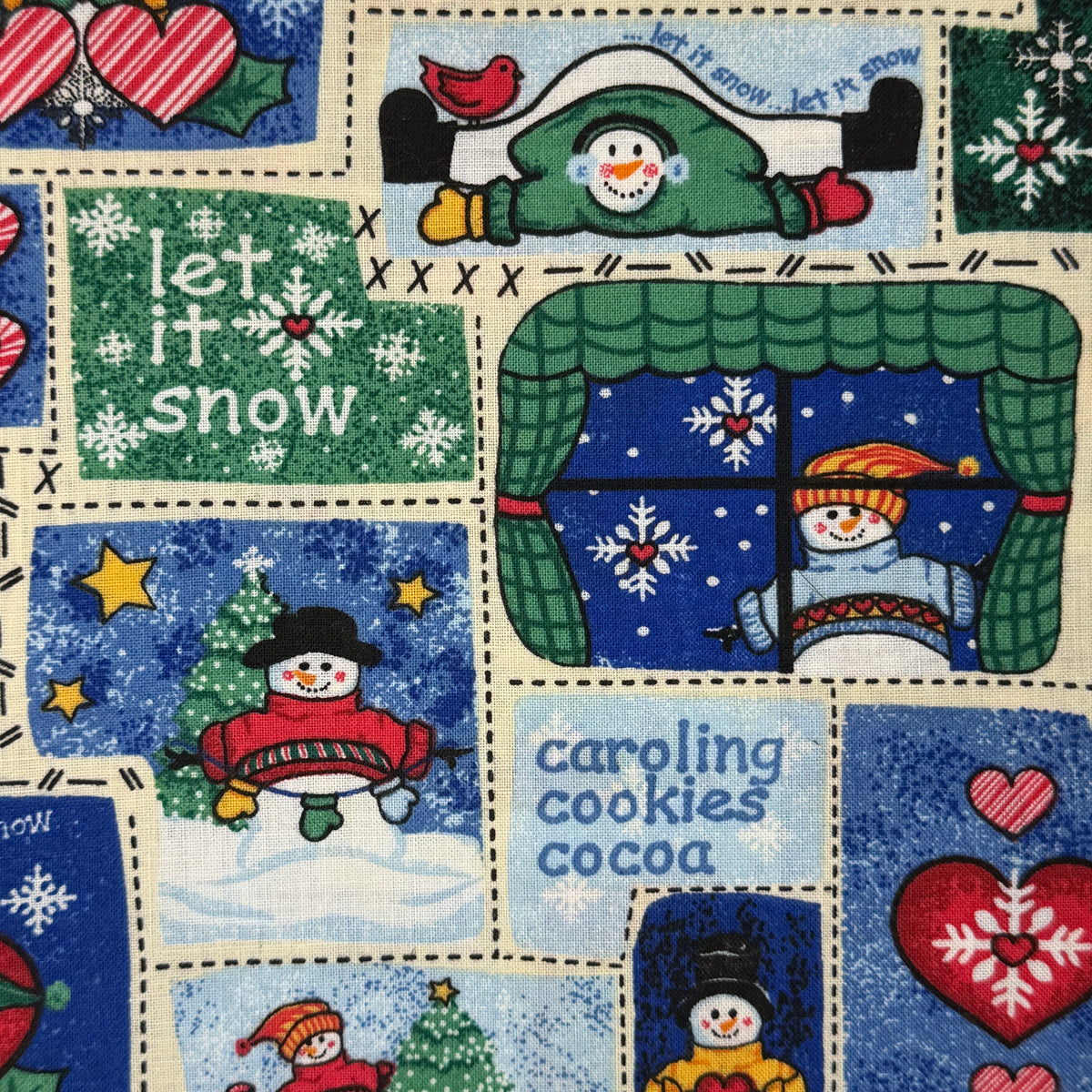 Snowmen Scenes Cotton: 3.5 yds