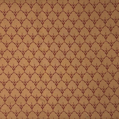 Tan With Maroon Branches Cotton: 1 yd
