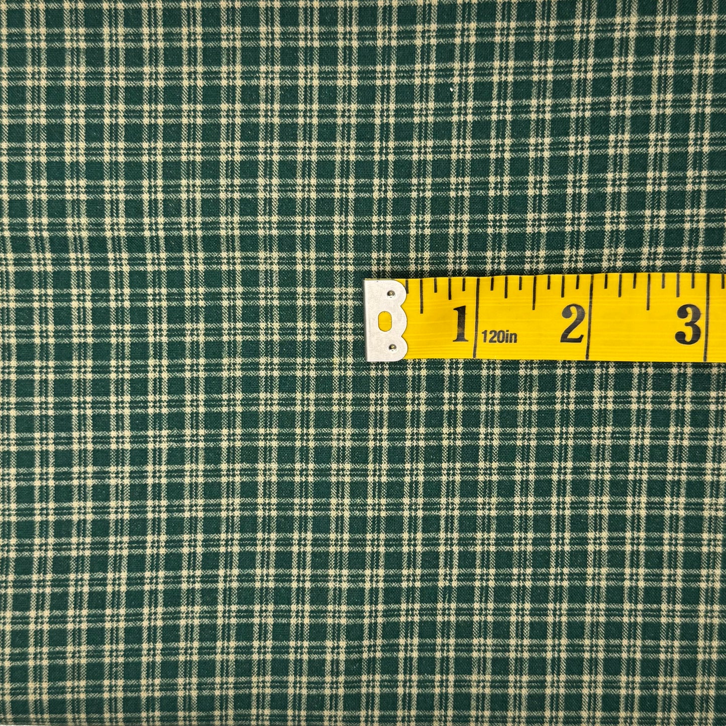 Green & Tan Plaid Cotton: 1 yd