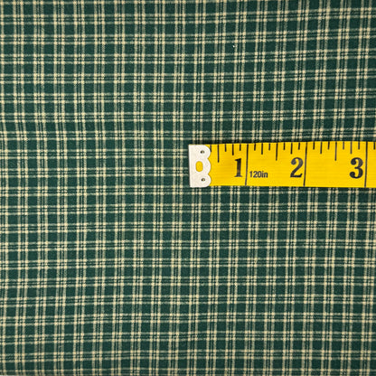 Green & Tan Plaid Cotton: 1 yd