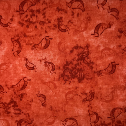 Red Tonal Kokopelli Cotton: 1.25 yds