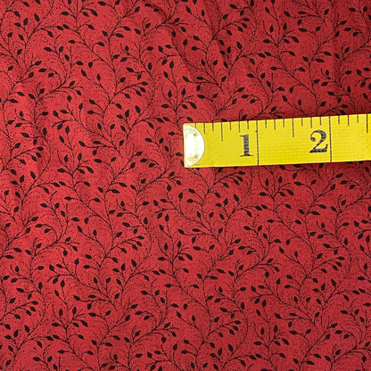 Burgundy & Black Vines Cotton: 1.5 yds