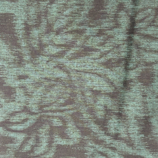 Black With Green Subtle Floral Cotton: 2 yds