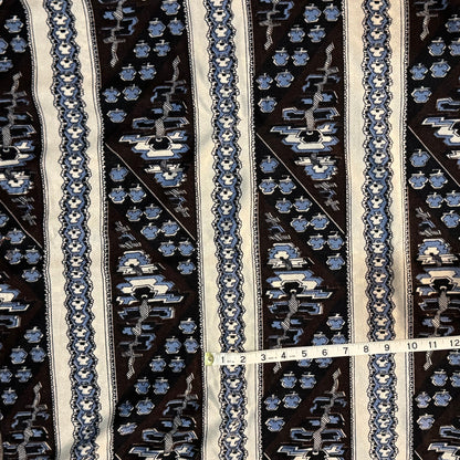 Light and Dark Blue Fancy Stripe 2-Way Stretch Knit Poly: 1 yd