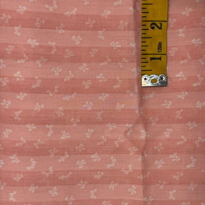 Pink Stripes & Bows Cotton Blend: 1 yd