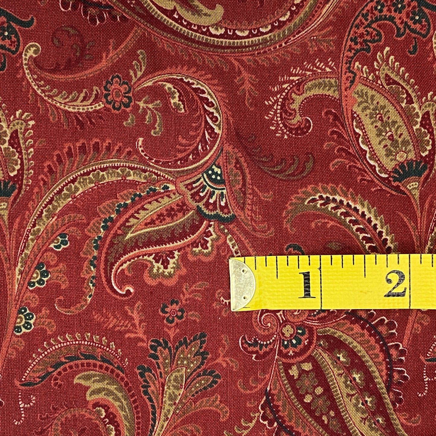 Dark Red Paisley Cotton: 2 yds